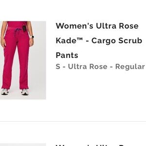 Figs Women's Cargo Scrub Pants - Ultra Rose